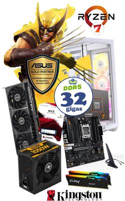 PC AMD GAMER RYZEN 7 8700F 32GB DDR5 RGB 1TB RTX50